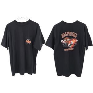 Harley Davidson T Shirt Mens XL Atlantic City New Jersey Made in USA Tee